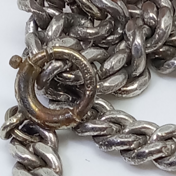 * vintage antique large baltic amber pendant 20" chain clasp marked 12K GF - Picture 5 of 6